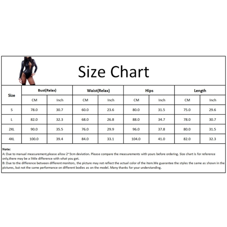 PVC Leather Lingerie Lingerie Patent Leather Jumpsuit, M, L