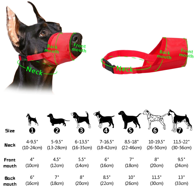 Pet Supplier Dog Muzzle Breathable Nylon Comfortable Soft Mesh Adjustable Pet Mouth Mask Prevent Bite, 12cm, 14cm, 16cm, 18cm, 20cm, 22cm, 24cm