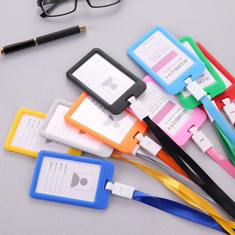 3 PCS Credit Card Holders PU Bank Card Neck Strap Bus Card ID Card Holder Identity Badge with Lanyard, Black, Pink, Gray, Green, Red, Yellow, Light Blue, Orange, Sapphire Blue