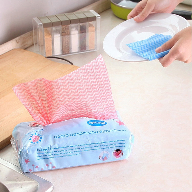 80 Sheet Pull-type Environmental Protection Disposable Non-woven DishCloth, Non-woven DishCloth(Red), Non-woven DishCloth(Blue), Non-woven DishCloth(Green), Non-woven DishCloth(Beige)