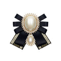 Women Pearl Bow-knot Bow Tie Cloth Brooch Clothing Accessories, Pin Buckle Version, Tie Belt Version