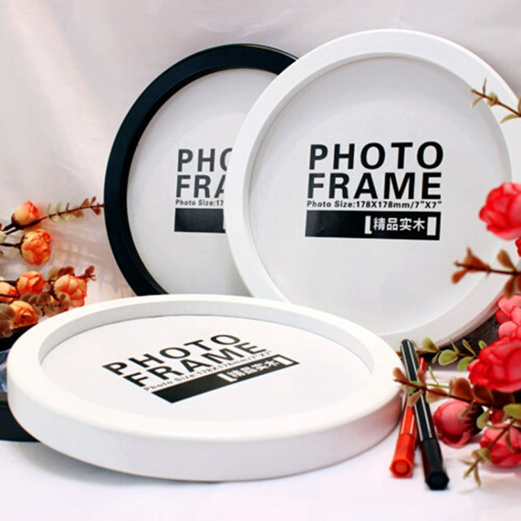 Hanging Wall  Mounted Round Photo Frame Creative Gifts  Home Decoration Wood-based Photo Frame Holder, 10 inch, 7 inch