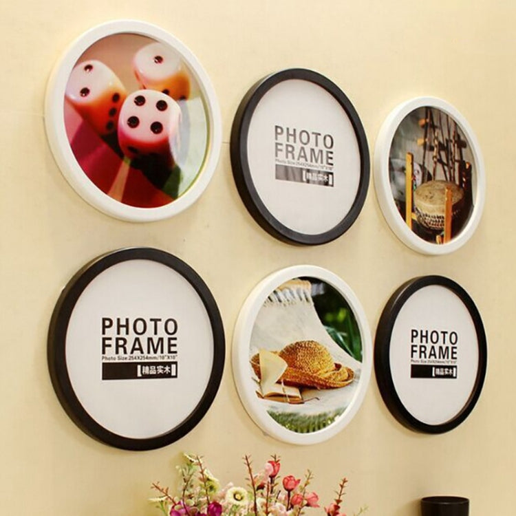 Hanging Wall  Mounted Round Photo Frame Creative Gifts  Home Decoration Wood-based Photo Frame Holder, 10 inch, 7 inch