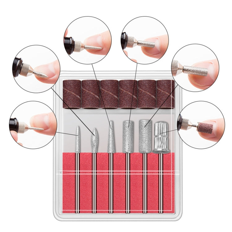 1 Set Power Professional Electric Manicure Machine Pen Pedicure Nail File Nail Tools 6 bits Drill Nail Drill Machine, US Plug White, EU Plug White, EU Plug Black
