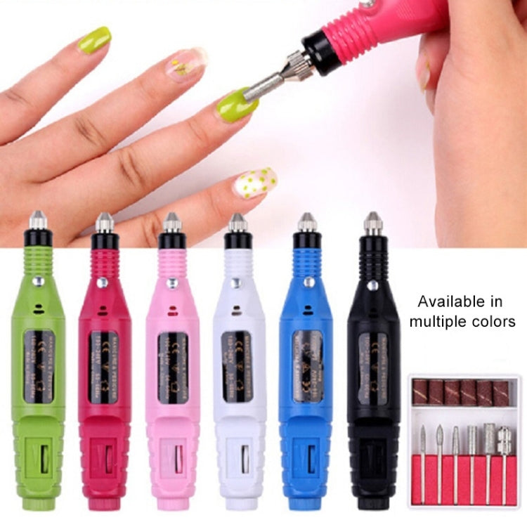 1 Set Power Professional Electric Manicure Machine Pen Pedicure Nail File Nail Tools 6 bits Drill Nail Drill Machine, US Plug White, EU Plug White, EU Plug Black