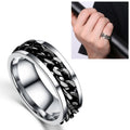 Punk Rock Stainless Steel Rotatable Chain Rings, 6, 7, 9, 10, 11, 8