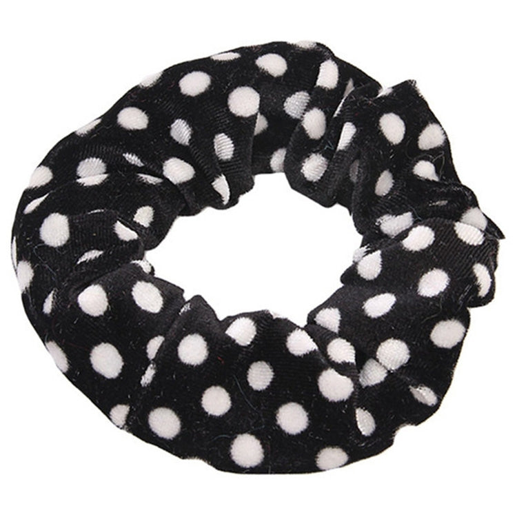 2 PCS Velvet Leopard Hair Ring Gold Velvet Headband Flannel Hair Band Hairball Hair Pocket Flower, Leopard Print, Black and White dots, Piebald, Black and White Geometry, Fine Leopard Print