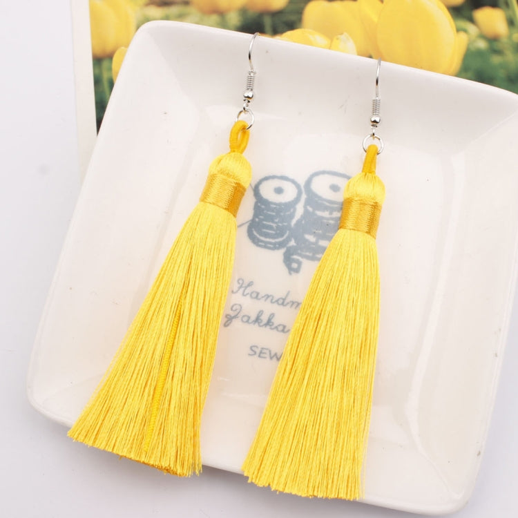 3 PCS Women Boho Fashion Long Tassel Earrings, Black, Blue, Yellow, Purple, Red, Pink, White, Multicolor, wine red, rose red, green, grey, deep coffee, coffee