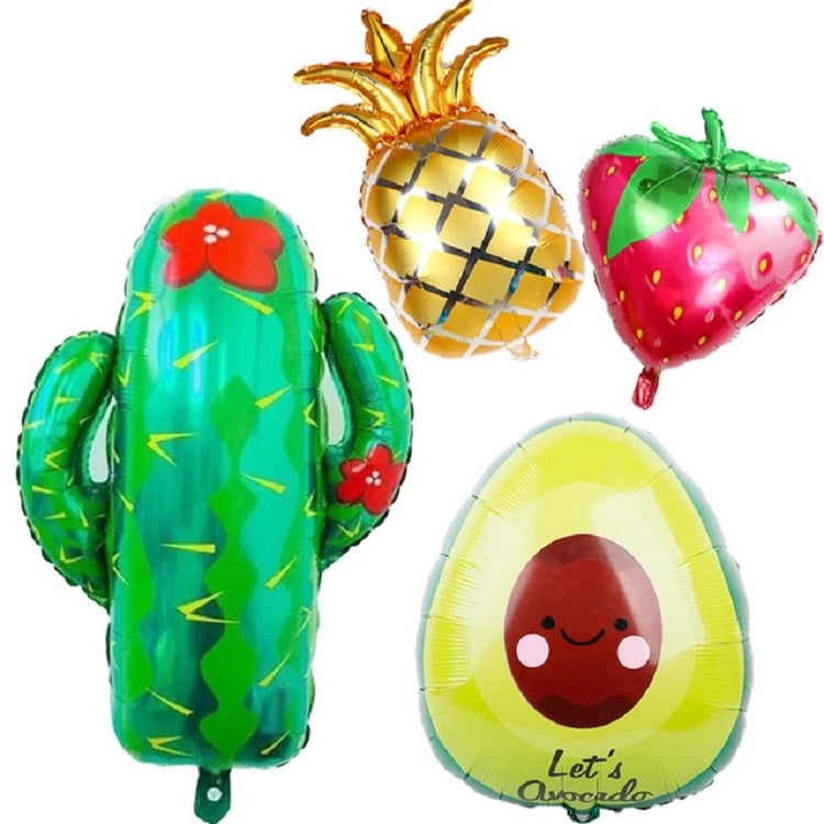 Shaped Fruit Shape Aluminum Film Balloon Fruit Party Children Birthday Dress up Balloon, Cactus, Strawberry, Pineapple, Avocado
