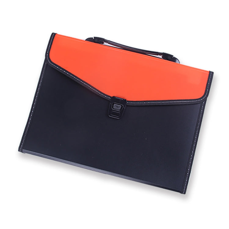 Portable 12-Layer File Pocket A4 Expanding File Classified Folder PP Storage Clip Ticket Package, Blue, Green, Orange, Red, Fluorescence Yellow