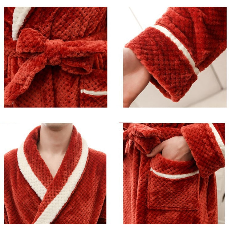 Couple Models Thick Warm Long Paragraph Large Size Terry Cloth Bathrobe, Female M, Male M, Female XL, Female XXXL