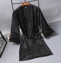Robes  Elegant Sleepwear Sexy Lace Women Dressing Kimono Silk Bath Robe, XL, XXL, M, L