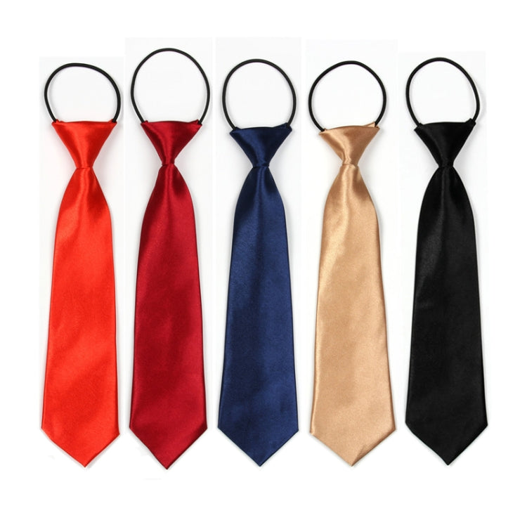 Solid Color Casual Rubber Band Lazy Tie for Children, White, Black, Orange, Wine red, Pink, Blue, Rose Red, Fluorescent Green, Dark Grey, Navy Blue, Dark Purple, Red, Champagne, Silver, Purple, Yellow, Light Navy, ArmyGreen, Lake Blue, Light Champagne ...