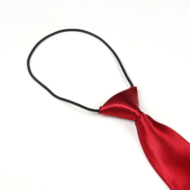 Solid Color Casual Rubber Band Lazy Tie for Children, White, Black, Orange, Wine red, Pink, Blue, Rose Red, Fluorescent Green, Dark Grey, Navy Blue, Dark Purple, Red, Champagne, Silver, Purple, Yellow, Light Navy, ArmyGreen, Lake Blue, Light Champagne ...