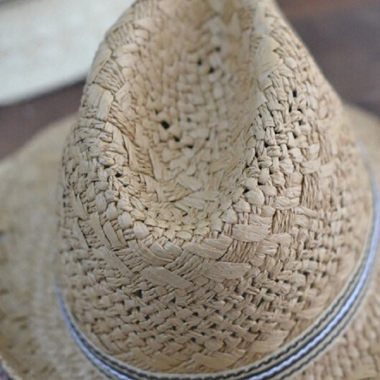 British Style Summer Straw Weaving Panama Beach Sun Hat, Children's Models (53-54cm