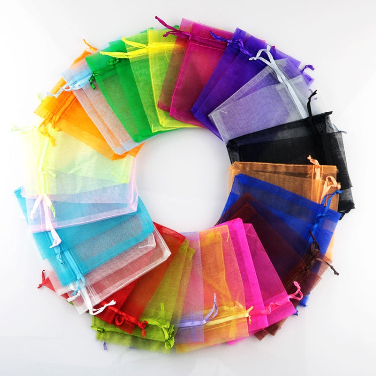 100 PCS Gift Bags Jewelry Organza Bag Wedding Birthday Party Drawable Pouches, 13X18cm