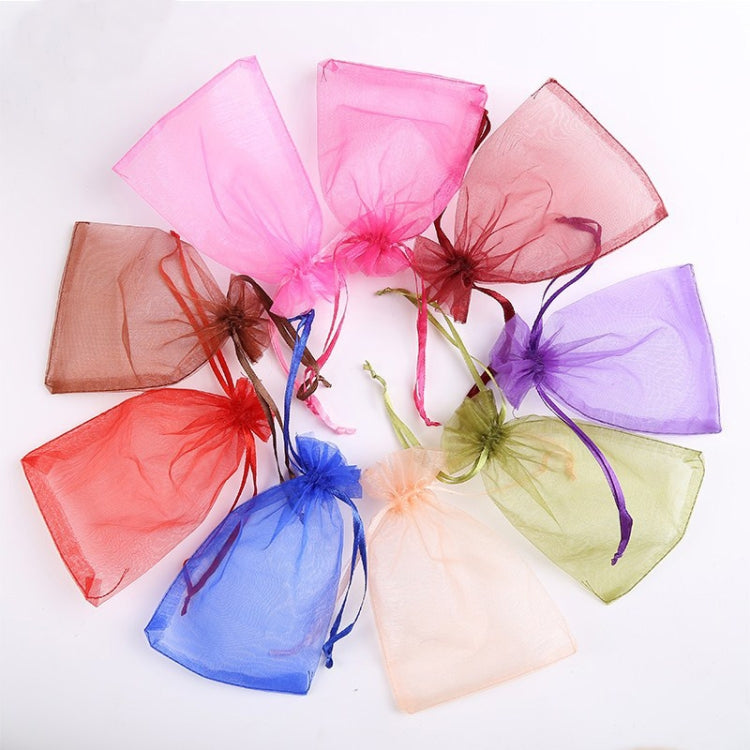 100 PCS Gift Bags Jewelry Organza Bag Wedding Birthday Party Drawable Pouches, 20x30cm