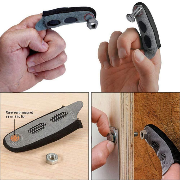 5pcs / Set Maintenance Construction Tool Multi-function Magnetic Suction Small Screw Nails Finger Sleeve, Magnetic Screw Finger Sleeve
