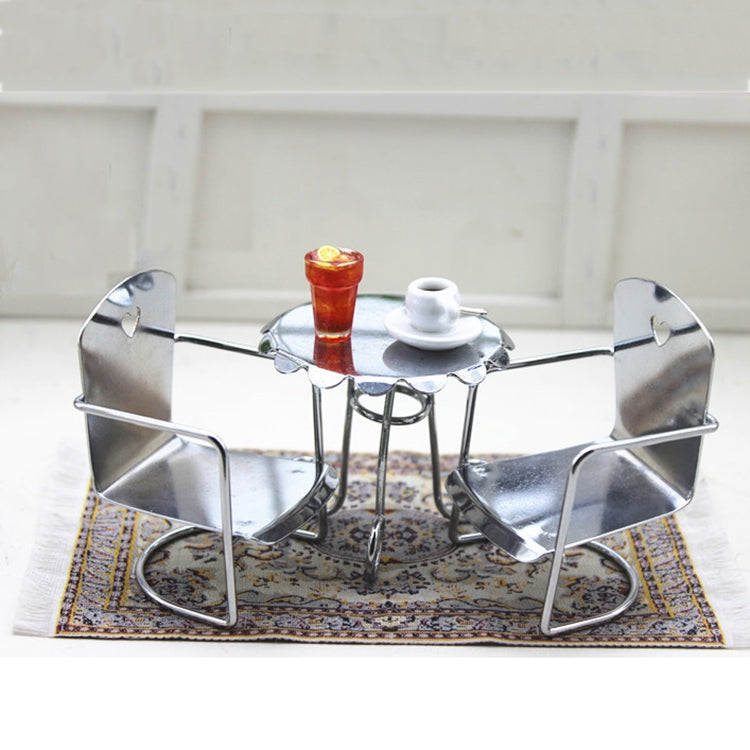 3 PCS 1:12 Doll House Miniature Iron Chair Model, Iron Chair