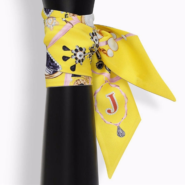 Letter Tarot Small Scarf for Women, Width: 6.2cm, J, K, L, M, N, O, P, Q, R, S, V, W