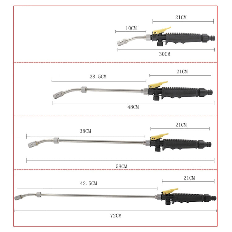 Garden Water Guns Stainless Steel Multifunction High Pressure Car Wash Spray Nozzle Hose Wand, 30cm, 48cm, 58cm, 72cm