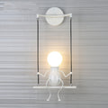 E27 LED Personality Creative Retro Wrought Iron Villain Wall Lamp without Bulb, White, Red, Black