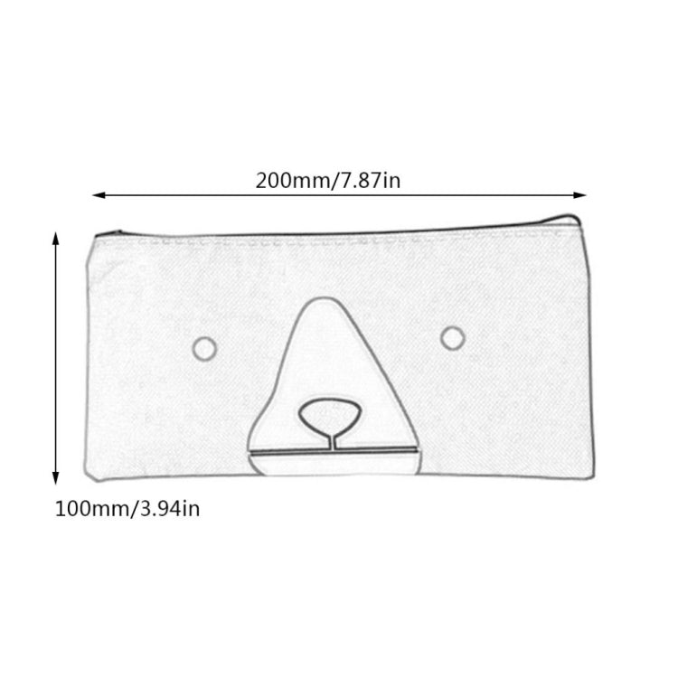 2 PCS Cartoon Dog Simple Big Capacity Pencil Bag Office School Student Supplie Stationery, Grey, Blue, Dark Blue, Light Yellow