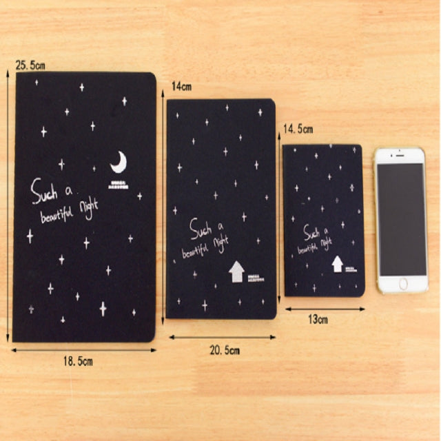 Sketchbook Diary Drawing Painting Graffiti Soft Cover Black Paper Sketch Book Notebook Office School Supplies Gift, S 56K, M 32K, L 16K