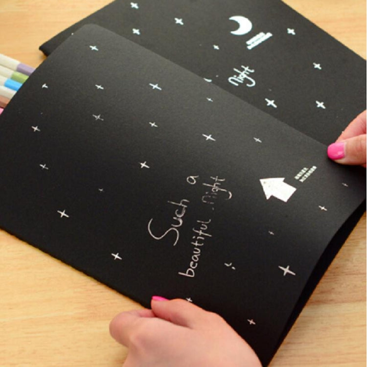 Sketchbook Diary Drawing Painting Graffiti Soft Cover Black Paper Sketch Book Notebook Office School Supplies Gift, S 56K, M 32K, L 16K