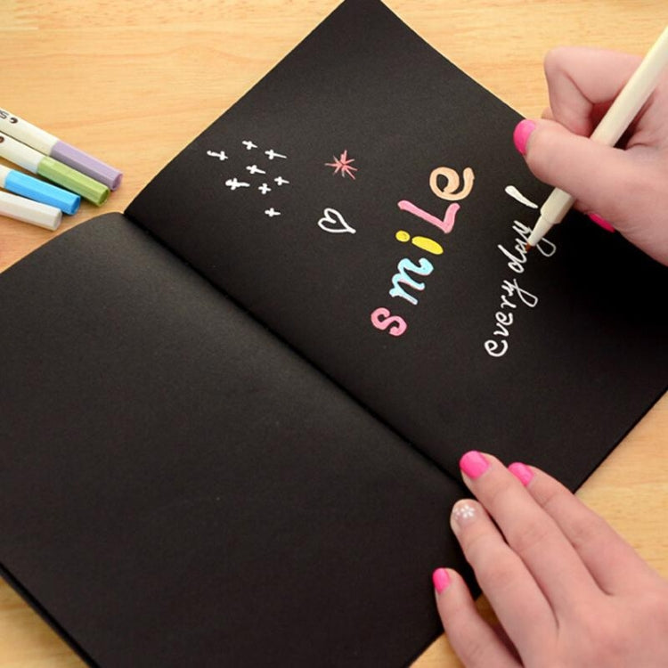 Sketchbook Diary Drawing Painting Graffiti Soft Cover Black Paper Sketch Book Notebook Office School Supplies Gift, S 56K, M 32K, L 16K