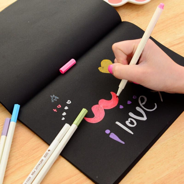 Sketchbook Diary Drawing Painting Graffiti Soft Cover Black Paper Sketch Book Notebook Office School Supplies Gift, S 56K, M 32K, L 16K