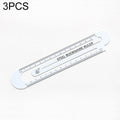 3 PCS Metal Steel Ruler Bookmark Drawing Supplies, 15CM Black, 15CM White, 12CM White, 12CM Black