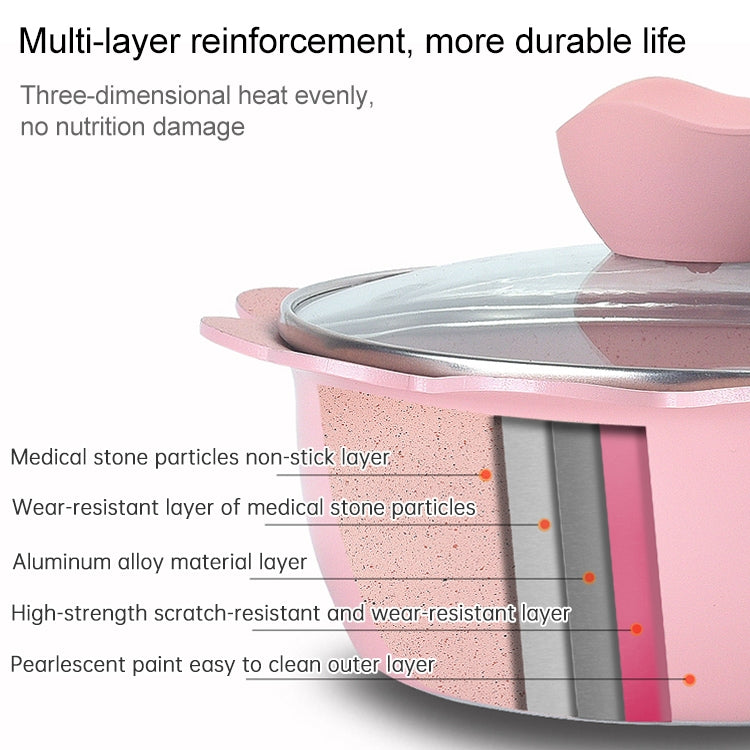 Baby Complementary Food Pot Cooking Milk Pan Maifan Stone Non Stick Household Multifunction Small Pot, Blue Frying Pan, Pink Frying Pan, Blue Milk Pan With Lid, Pink Milk Pan With Lid