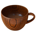 Mini Retro Handmade Wooden Coffee Tea Juice Water Cup Breakfast Beer Milk Drinkware with Handle, Milk Drinkware with Handle