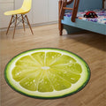 Fruit Pattern Rug Round Crystal Velvet Non-Slip Room Carpet Mat, Diameter 60cm, Diameter 80cm, Diameter 100cm, Diameter 120cm, Diameter 160cm
