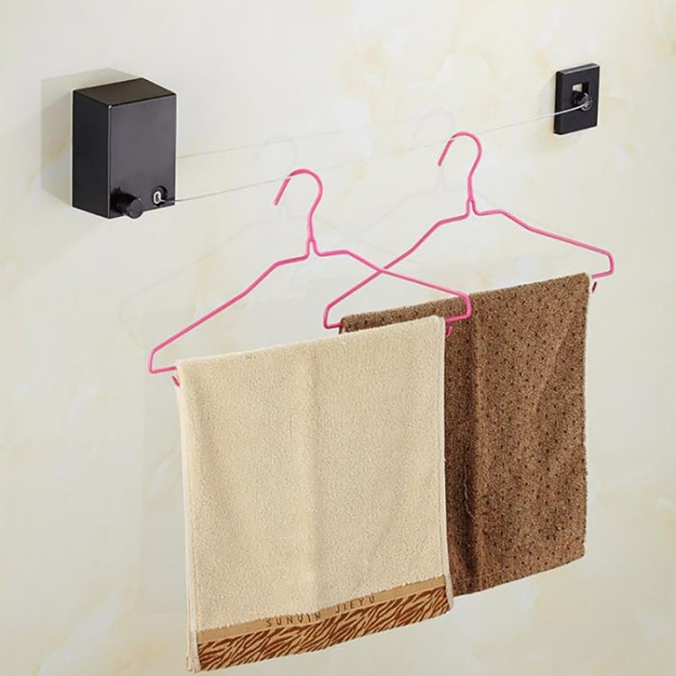 Retractable Indoor And Outdoor Clothes Wall Hanger Magic Drying Rack Balcony Bathroom Invisible Clothesline Wire Rope, Gold, Black