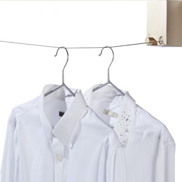 Retractable Indoor And Outdoor Clothes Wall Hanger Magic Drying Rack Balcony Bathroom Invisible Clothesline Wire Rope, Gold, Black