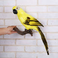 45CM Simulation Parrot Simulation Bird Macaw Foam Feather Parrot Sen Gardening Decoration, Yellow, Pink