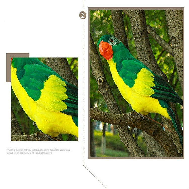 45CM Simulation Parrot Simulation Bird Macaw Foam Feather Parrot Sen Gardening Decoration, Yellow, Pink