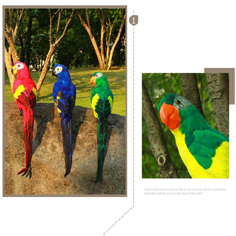45CM Simulation Parrot Simulation Bird Macaw Foam Feather Parrot Sen Gardening Decoration, Yellow, Pink