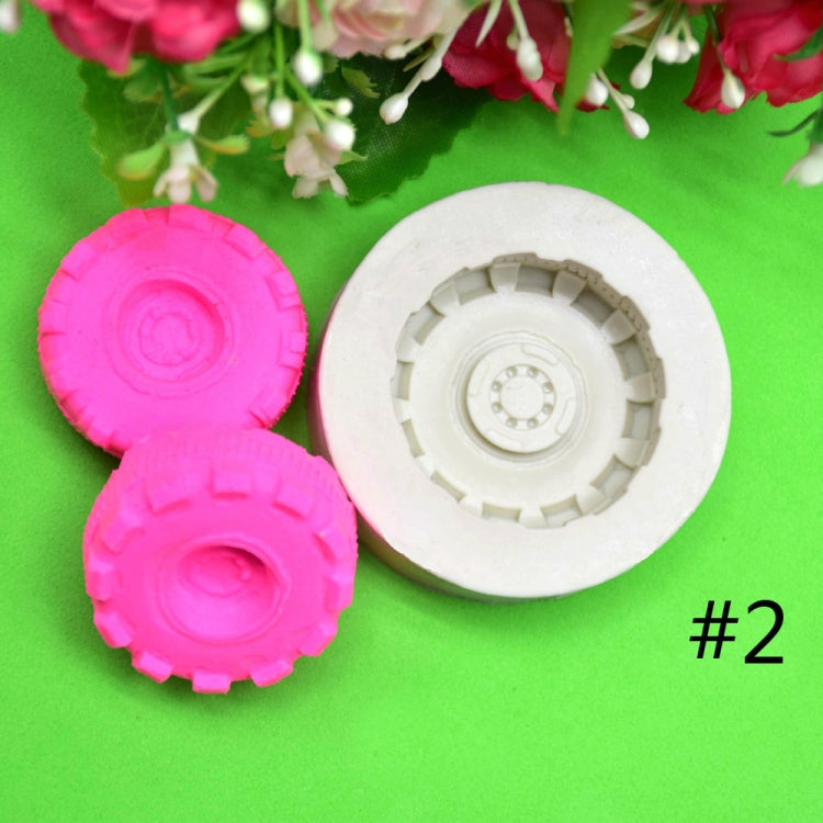 2 PCS DIY Tires Shape Sugar Craft Cake Silicone Mold Fondant Baking Decorating Tools Random Color Delivery, Size 1, Size 2, Size 3, Size 4