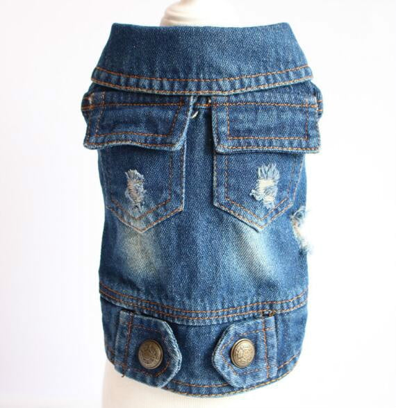 Retro Personality Denim Small Vest Pet Dog Clothes Pet Jacket, S, M, L, XL, XXL, XS