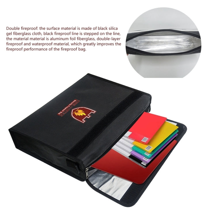 Office Fiberglass Cloth Filing Portable Fire Resistant Waterproof Safe Bag Folder, Safe Bag Folder