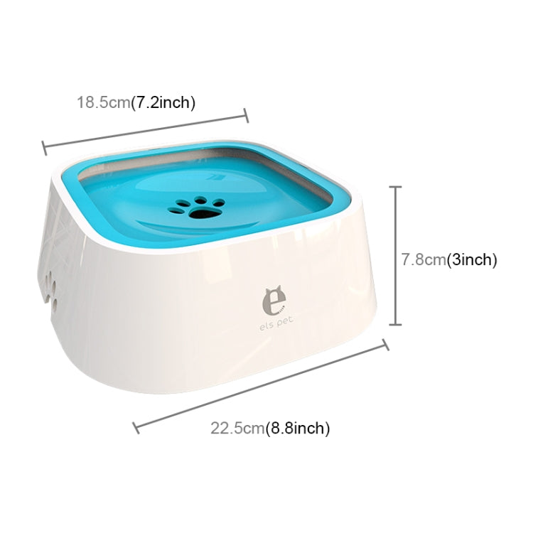 Pet Drinking Water Bowl Floating Not Wet Mouth Bowl Cat Dog Drinking Water Artifact, Blue, White, Grey, Pink