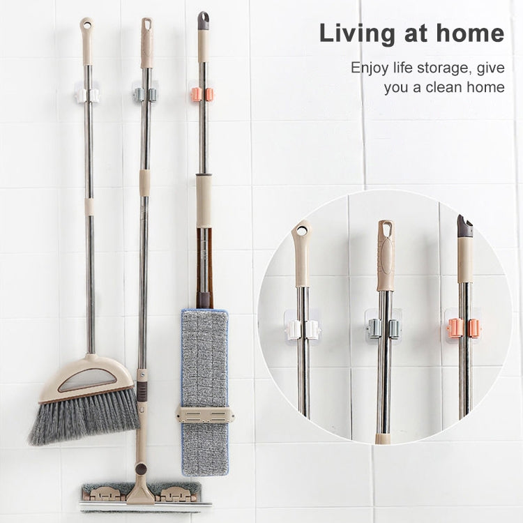 Mop Holder Wall Mounted Organizer Holder Household Kitchen Bathroom Adhesive Storage Broom Hanger Clip Hook Racks