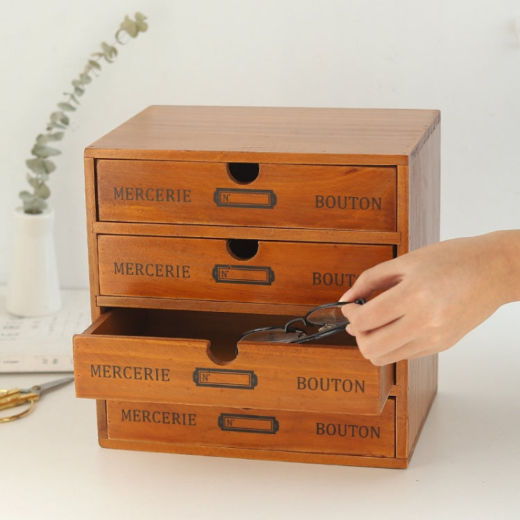 Retro Wooden Drawer Storage Cabinet Desk, One Pumping, Two Pumping, Three Pumping, Four Pumping