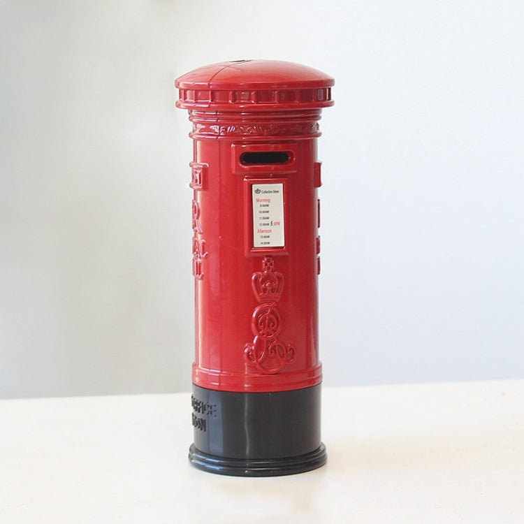 Retro Tin Alloy Telephone Booth Postbox Piggy Bank Decoration, Telephone Booth, Mailbox
