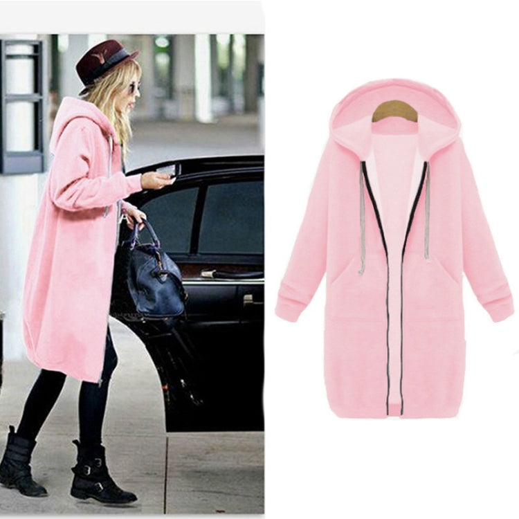 Women Hooded Long Sleeved Sweater In The Long Coat, S, M, L