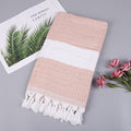 Striped Cotton Bath Towel With Tassels Thin Travel Camping Bath Sauna Beach Gym Pool Blanket Absorbent Easy Care