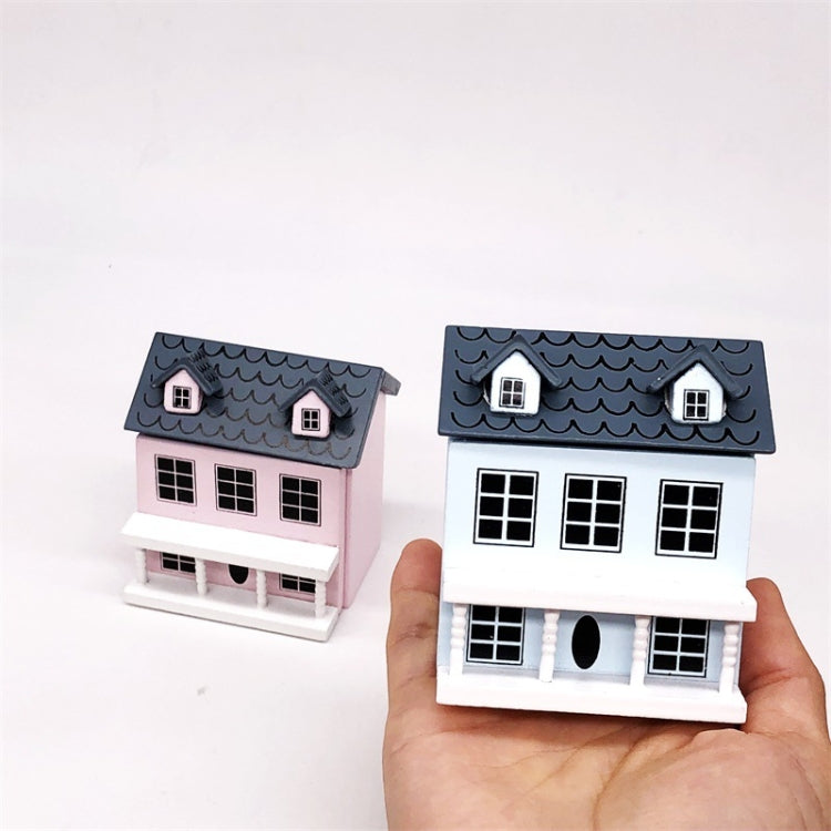 Dollhouse 1:12 Mini House Cute Pocket Villa, Pink, Blue